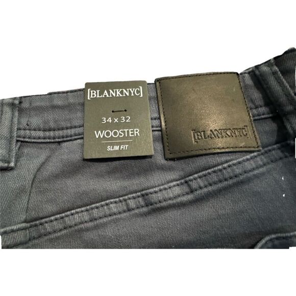 Men Blank NYC Wooster Jean slim fit 33x32 NWT MSRP $128 dark navy charcoal color - Picture 4 of 5